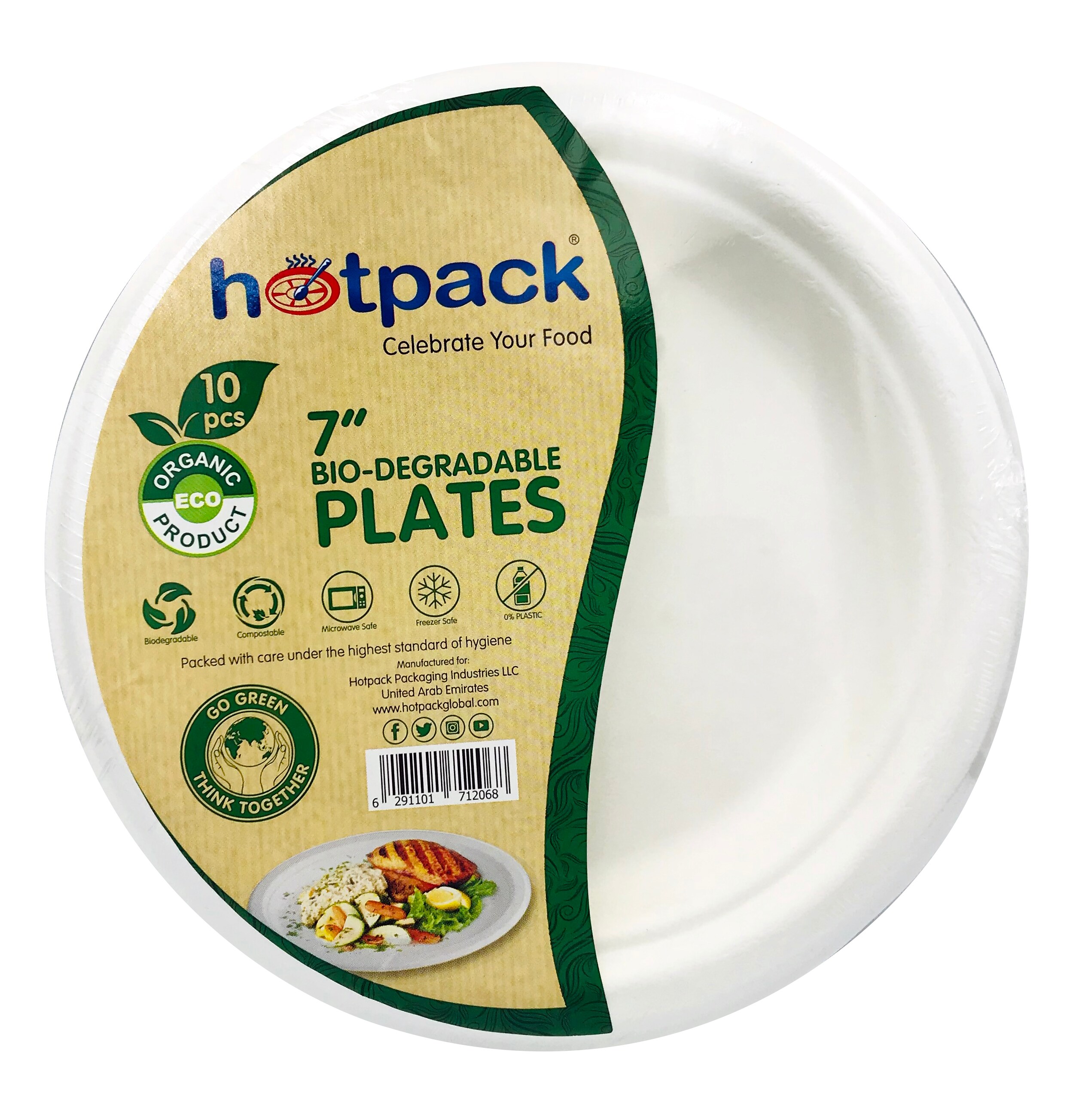Buy HOTPACK - 10 PIECES BIO DEGRADABLE PAPER PULP PLATE 7 INCH Online ...