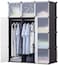Rizwan01 12 Storage Cube Organizer Wardrobe Modular Closet Plastic Cabinet, Cubby Shelving Storage Drawer Unit, Diy Modular Bookcase Closet System With Doors For Clothes, Shoes, Toys Black And White