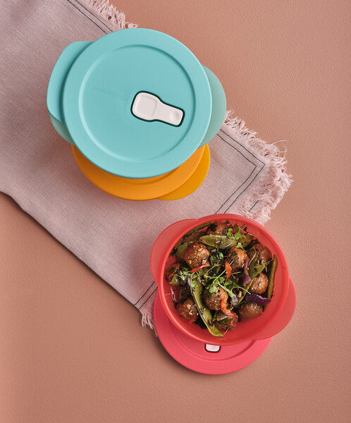 Tupperware Serve &amp; Go Large Bowl Set Of 3, Mix Color, Plastic