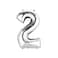 The Party Popper - 40 Inch Silver Color Number Balloons (Number 2)