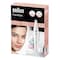 Braun FaceSpa 3-In-1 Facial Epilation Cleansing And Skin Vitalizing System With Normal Brush Skin Vitalizing Pad And Beauty Pouch 851 White