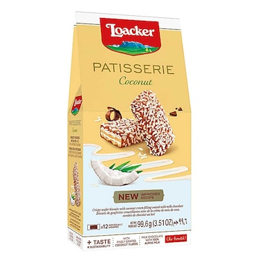 Loacker Gran Pasticceria Wafer Chocolate Bar Coconut 99.6g