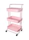 Almufarrej 3-Tier Utility Cart Light Pink