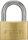 Stanley Padlock Brass 70mm Standard Shackle with 3 Keys