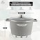 LIFE SMILE Stock Pot   Granite Deep Cooking Pot With Glass Lid   100% PFOA Free, Fixed Handle   Multi Layer Non-Stick Granite Coating   oven safe &amp; Scratch Resistant (Davy Grey, 24CM (6.8 Liters))