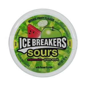 Ice Breakers Assorted flavored Green Apple Watermelon Sours Candy 42g