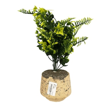 ورد صناعي في أصيص دائري