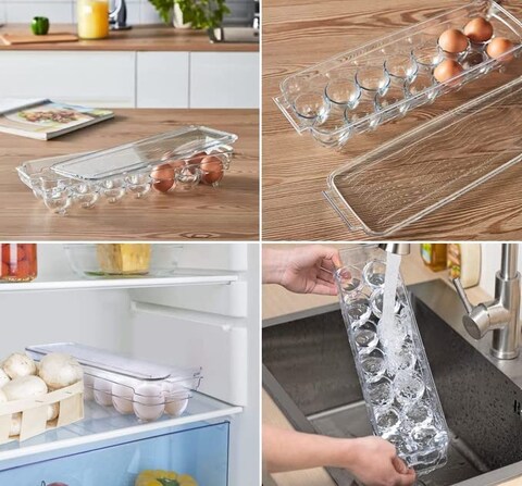 Refrigerator Organizer Bins - Stackable Organizers for Freezer, Kitchen, Countertops, Cabinets - Clear Plastic Pantry Storage Racks (4 items/Set of 8)