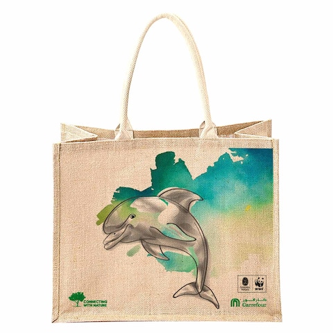 Carrefour Dolphin Printed Juco Bag Multicolour