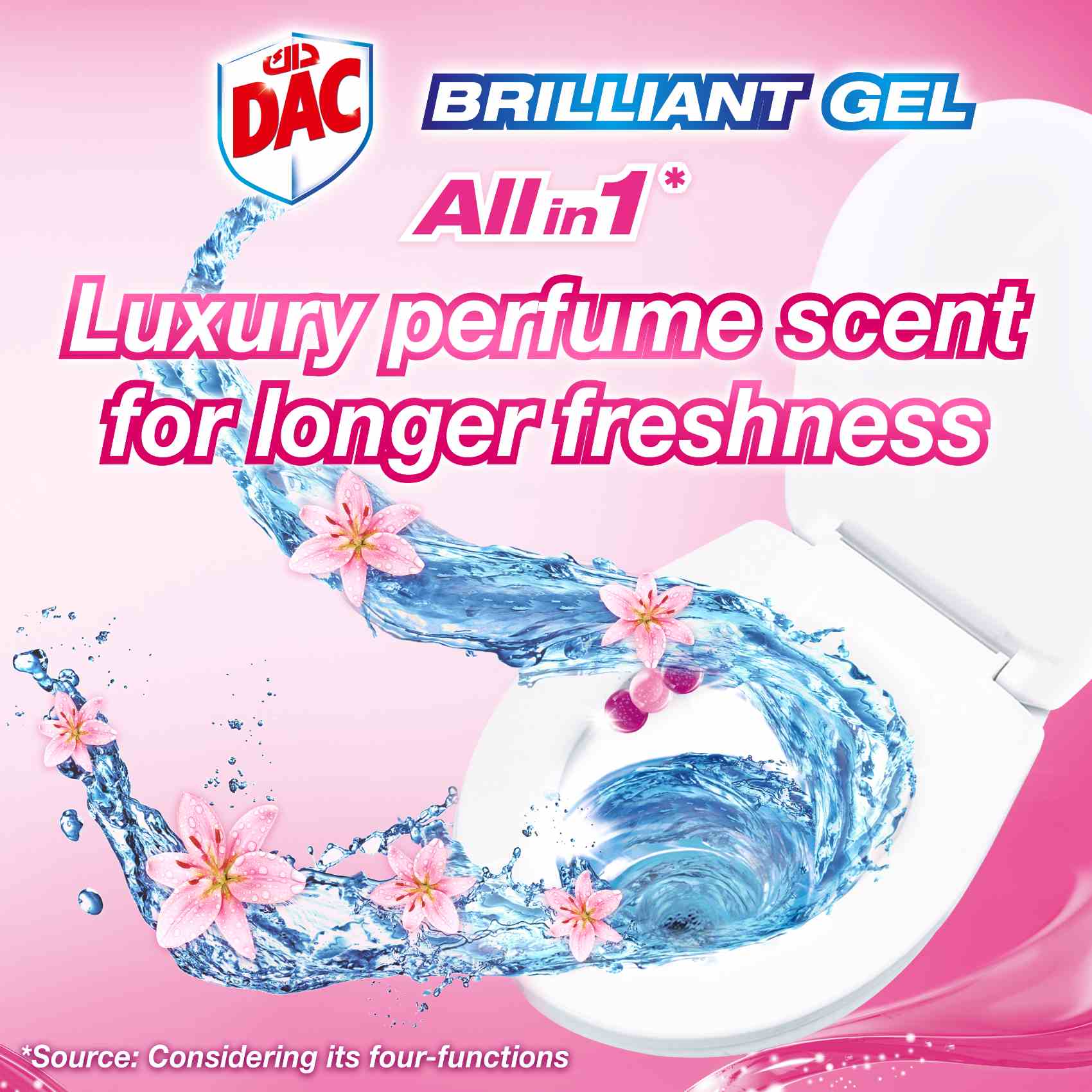 Dac Brilliant Gel Toilet Rim Block Spring Rain 42g