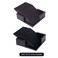 Generic-Round black PU Leather Coasters Set of 6 with Holder Round and Square Cup Coasters Bar Beer Beverage Coasters for Drinks Protect Furniture Desk Tabletop from Water