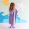Milk&amp;Moo Kids Poncho and House Slippers Set Little Mermaid, Ultra Soft and Absorbent Fabric, %100 Cotton, Fun Princess Design, Suitable for 4-6 Year Old Children, Purple
