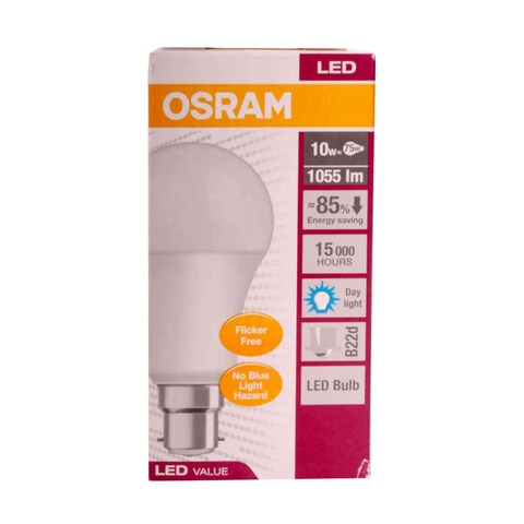 Osram LED Bulb B22d 10w 1055lm 85% Energy Saving 15000h Day Light