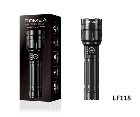 DOMEA Rechargeable Zoomable Lazer Flash Light With 600M Long Range  100000 Hours Long LED Life 4000mAh Battery ,Up To 4 Hours Working Time  SOS light