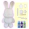 DIY MONEY SAVING COOL BUNNY (8.6 inch - 23 cm) ACRYLIC FLOW POUR PAINT SET COLORS: Light-Blue, Dark-Purple, Mint-Green. Dubai Drip Arts and Crafts.