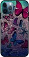 Theodor - Apple iPhone 12 Pro Case Glitters Butterfly Flexible Silicone Cover