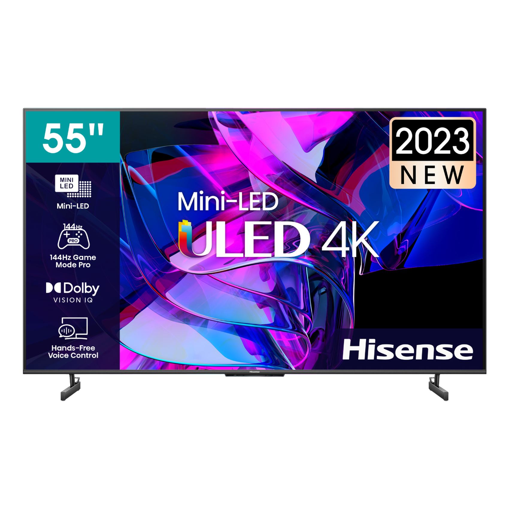 Hisense U7K Pro Series 55-Inch 4K UHD Smart Mini ULED TV 55U7K Black