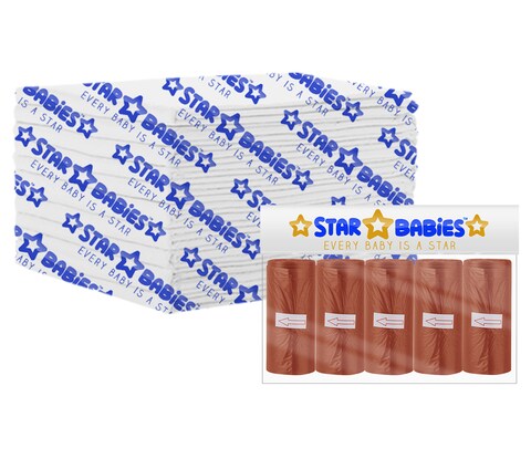 Star Babies Combo Pack (15pcs Dispsosable Changing Mats + 5pcs Scented Bags)