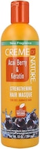 Creme Of Nature Acai Berry &amp; Keratin Strengthening Hair Masque For Dry Damaged Hair 12OZ