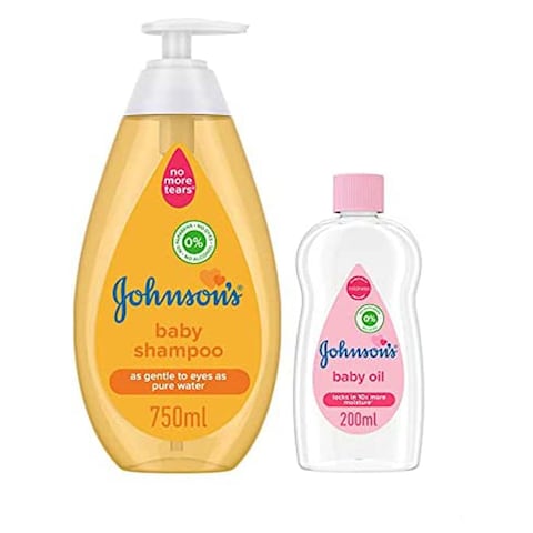 Johnson&#39;s Baby Shampoo - 750ml + Baby Body Oil - 200ml