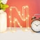 Golden Letter N Glowing with LED Lights 25cm