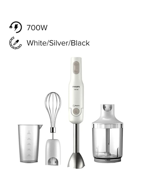 Philips خلاط يدوي برو ميكس 700 وات HR2545/01، أبيض/فضي/أسود