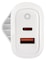 Terminator brand USB Wall Charger with 38W Fast Charging USB-A (QC3) &amp; USB-C (PD) with 13A Plug &amp; Blue Light Indicator-White