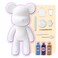 DIY PAINT YOUR OWN BEARBRICK BEAR FIGURE KIT (7 inch - 18 cm) Pour Over Acrylic Fluid Paint and create a unique display piece. COLORS: Light-Blue, Dark-Purple, Gold