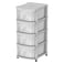 Cosmoplast Ceramic 4 Tiers Multipurpose Storage Cabinet With Wheels Grey