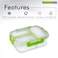 Royalford Rf9212 Food Storage Container With Compartments Rectangle Storage Box, Plastic Sealable Food Storage Container