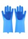 Generic 2-Piece Reusable Silicone Gloves Set Blue 25x6inch