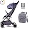 Teknum Grey Travel Lite Stroller + Alameda Diaper Backpack - Large - Grey with Hooks