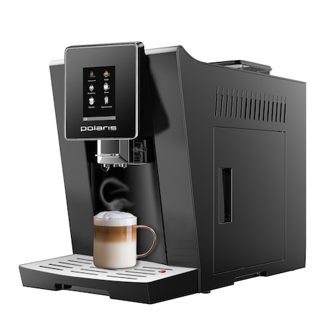 Polaris PACM 2060AC Coffee machine, 20 Bar pressure, Italian pump, Personalized customization, Milk frothing system profi-cream, 3.5 inchTouchscreen display,6 pre-installed automatic programs
