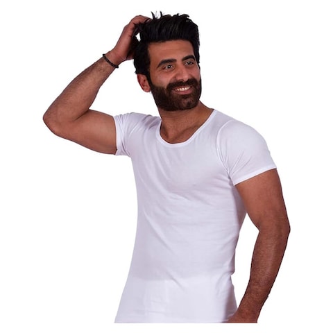 Jill M1309 Short Sleeves Undershirt for Men - Size 6 - White