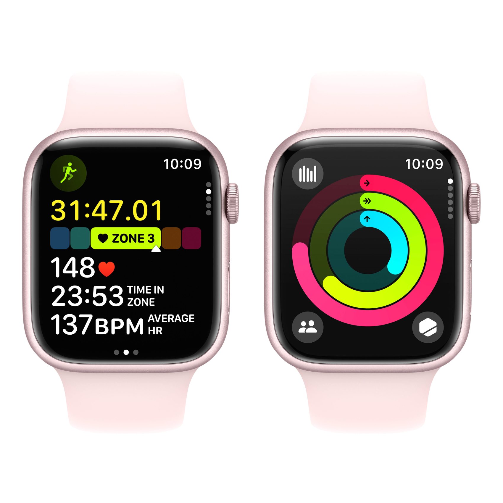 Apple Watch Series 9 LTE 41mm Pink Aluminium Light Pink Sport Band Medium/Large