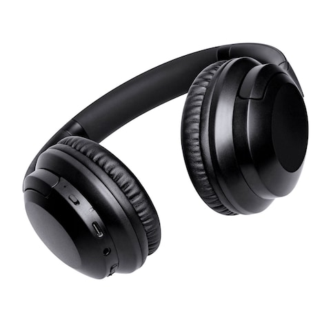Moodix ANC Bluetooth On-Ear Headphones, Active Noise Cancelling Wireless Headphones Android and iPhone Compatible, Over-Ear Loud Headphones with Deep Bass, Black