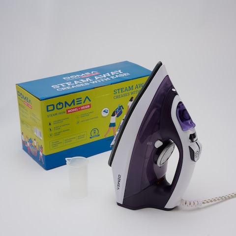DOMEA&reg;&reg; 2200W Steam Iron With Ceramic Sole Plate  Adjustable Thermostat   Anti Drip Function   Light Weight  Suitable For All ClothTypes   Anti Calc &amp; Auto Clean   2 Years Warranty