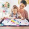 Aiwanto Water Doodle Mat 110x75cm, Water Drawing Mat with 2 Magic Pen, 3 Stamps, 3 Mould and 1 Roller Painting Tools Educational Toy