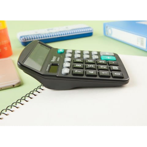 Aiwanto Digital Calculator Desktop Calculator LCD Display Calculator For School &amp; Office (Black)