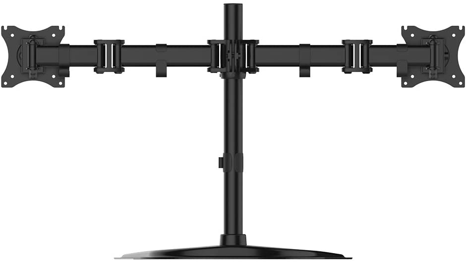 Ntech Dual LCD Monitor Mount (05308), Free Standing Fully Adjustable Desk Fits Two Screens Up To 27&quot;, Full Motion, 45&deg;~ -45&deg; Tilt, 180&deg; Swivel, 360&deg; Rotate, 17.6Lbs Capacity, W/Grommet Base