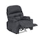 In House Velvet Classic Cinematic Recliner Chair With Cups Holder - Dark Grey - NZ80