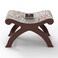 Premium Teak Wood Stool/Foot Rest in Fabric Honey Finsih