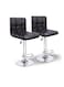 Sulsha Furniture 2 Piece Modern Height Adjustable Chair, Bar Chair, Bar Stool Set Leather Padded Stool Black/Silver1