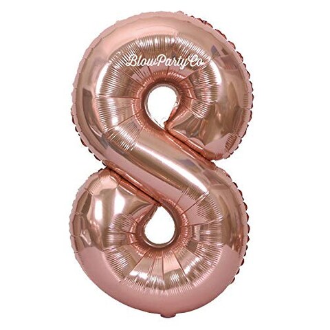 BalloonMark Aluminium Foil Balloons (Number 8) (40 Inch) (Rose Gold Colour) High Quality Helium Compatible Number Balloon for Birthday Parties &amp; Decoration at Events (1 Unit)