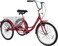 Classic Adult Tricycle With Basket 24 Inch - Red
