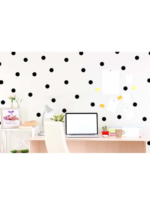 Spoil Your Wall 50-Piece Polka Dots Wall Decals Set Black 70x70cm