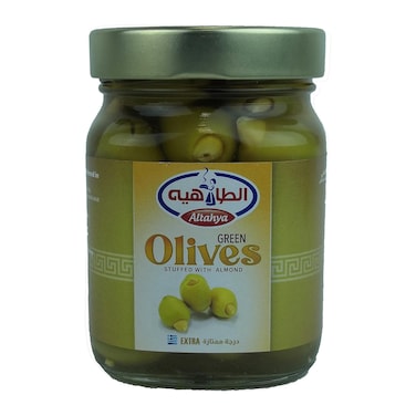 الطاهيه زيتون أخضر طبيعى محشو لوز - 350 جرام