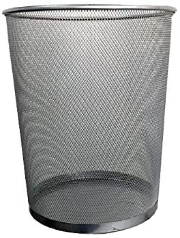 Generic Partner Waste Bin, Silver, Large, Metal Mesh, W 33.2 X H 31.4 X D 31.2cm