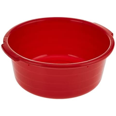 Cosmoplast 10&quot; Round Plastic Basin Tub 3.5L, Red, Ifhhbs004Rd, Round Basin