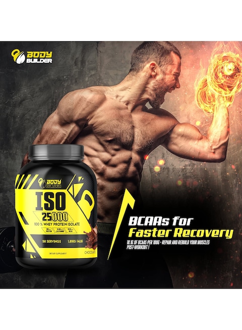 Body Builder ISO 25000, Lean Muscles Growth, Rapid Absorption Of Protein, Support Recovery, Chocolate Peanut Flavor, 4 Lbs